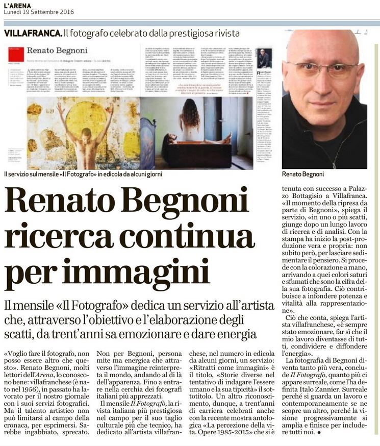 Renato Begnoni ricerca continua per immagini